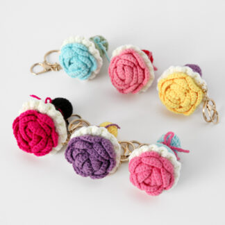 Knitting Rose Keychain
