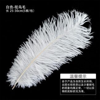 Big White Floral Decorative Feathers (5pcs)
