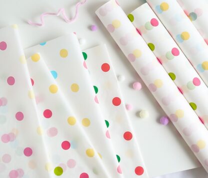 Colorful Polka Dot Flower Wrapping paper