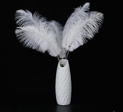 White floral decorative feathers